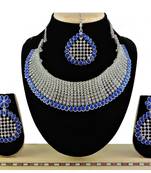 Blue designer function wear ad necklace set
