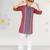 Boy's red kurta pyjama set - kantha work floral print cotton summer ethnic wear collection