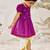Girl's traditional janmashtami outfit - purple cotton kurta dhoti set with thread embroidery floral print (size 22-30)