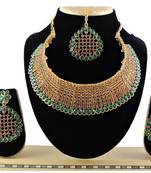 Green designer function wear ad necklace set