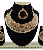 Gold designer function wear ad necklace set