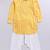 Boy's yellow linen slub kurta patiala set floral print - summer traditional wear (size 22-30)