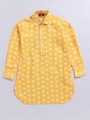  yellow linen slub kurta patiala set floral print - summer traditional wear (size 22-30) 3