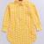 Boy's yellow linen slub kurta patiala set floral print - summer traditional wear (size 22-30)