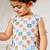 Girl's cotton clothing set - white digital print summer top & pant set ages 12-20