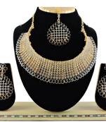 Black designer function wear ad necklace set