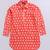 Boy's orange linen slub kurta patiala set floral print - summer traditional wear (size 22-30)