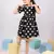 Girl's black polka dot cotton dress - vintage style summer dress with puffed sleeves (ages 2-8)