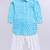 Boy's aqua linen slub kurta patiala set floral print - summer traditional wear (size 22-30)