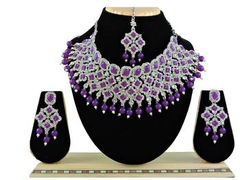 Purple designer function wear ad necklace set 1