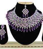 Purple designer function wear ad necklace set