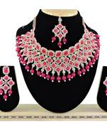 Red designer function wear ad necklace set