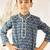 Boy's cotton kurta pyjama set - blue raksha bandhan traditional ethnic wear with kantha work (ages 2-12)