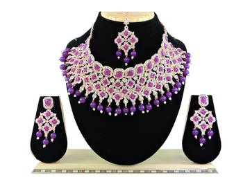 Purple designer function wear ad necklace set 1