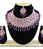 Purple designer function wear ad necklace set