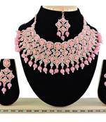 Pink designer function wear ad necklace set