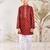 Boy's cotton kurta pyjama set - red raksha bandhan traditional ethnic wear with floral print (ages 2-12)