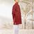 Boy's cotton kurta pyjama set - red raksha bandhan traditional ethnic wear with floral print (ages 2-12)