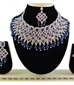 Blue designer function wear ad necklace set