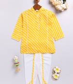  yellow cotton kurta dhoti set - raksha bandhan traditional ethnic wear (size 14-20)