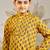 Boy's cotton kurta pyjama set - mustard raksha bandhan traditional ethnic wear with floral print (ages 2-12)