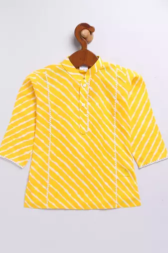  yellow cotton kurta dhoti set - raksha bandhan traditional ethnic wear (size 14-20)