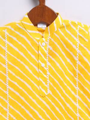  yellow cotton kurta dhoti set - raksha bandhan traditional ethnic wear (size 14-20) 3