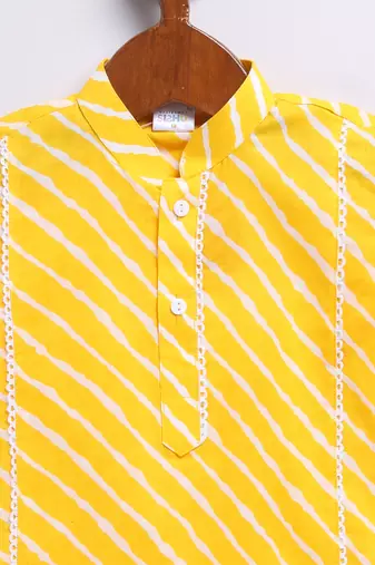  yellow cotton kurta dhoti set - raksha bandhan traditional ethnic wear (size 14-20)