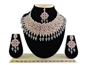 Grey designer function wear ad necklace set 1