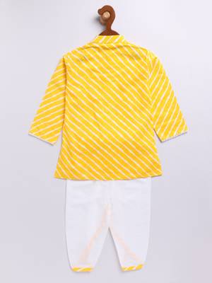  yellow cotton kurta dhoti set - raksha bandhan traditional ethnic wear (size 14-20) 4