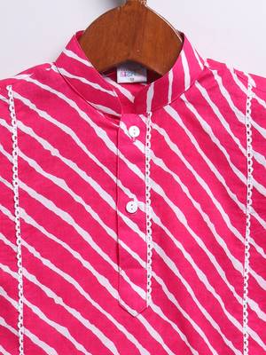  pink cotton kurta dhoti set - raksha bandhan traditional ethnic wear (size 14-20) 3