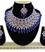 Blue designer function wear ad necklace set