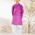 Boy's purple cotton kurta pyjama set with embroidery - rakhi outfit traditional festive wear (size 22-30)