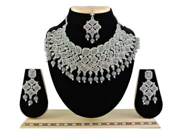 Grey designer function wear ad necklace set 1