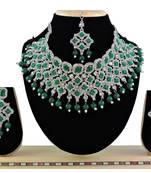 Green designer function wear ad necklace set
