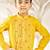 Boy's mustard cotton kurta pyjama set with thread embroidery - traditional rakhi festival ethnic wear (size 22-30)
