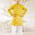 Boy's mustard cotton kurta pyjama set with thread embroidery - traditional rakhi festival ethnic wear (size 22-30)