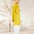 Boy's mustard cotton kurta pyjama set with thread embroidery - traditional rakhi festival ethnic wear (size 22-30)