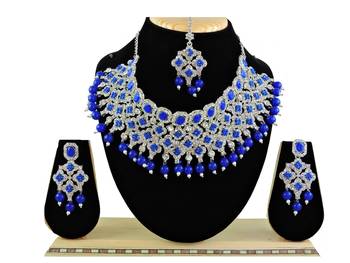 Blue designer function wear ad necklace set 1