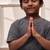 Boy's grey cotton yoga kurta harem pants set - comfortable band collar short kurta - kids sizes 22-30