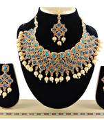Turquoise designer function wear ad necklace set