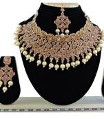 Gold designer function wear ad necklace set