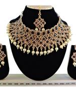 Black designer function wear ad necklace set