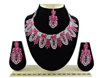 Red designer function wear ad necklace set 1