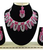 Red designer function wear ad necklace set