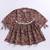 Girl's summer cotton dress - red kalamkari block print dress with band collar for casual wear (size 22-30)