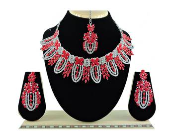 Red designer function wear ad necklace set 1