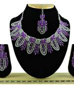 Purple designer function wear ad necklace set