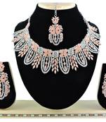 Orange designer function wear ad necklace set