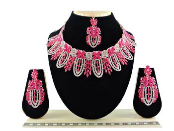 Red designer function wear ad necklace set 1